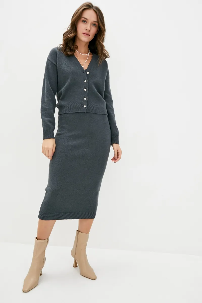 В'язаний костюм SEWEL SC861 42-44 Темно-сірий