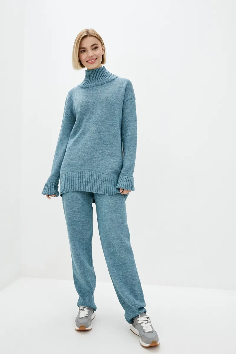 В'язаний костюм SEWEL SC867 42-44 Сіро-блакитний