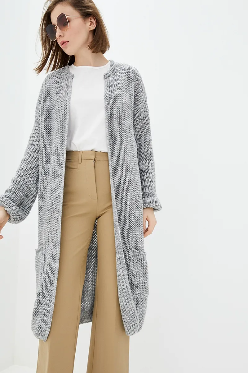 Кардиган SEWEL XW466 42-44 Світло-Сірий меланж