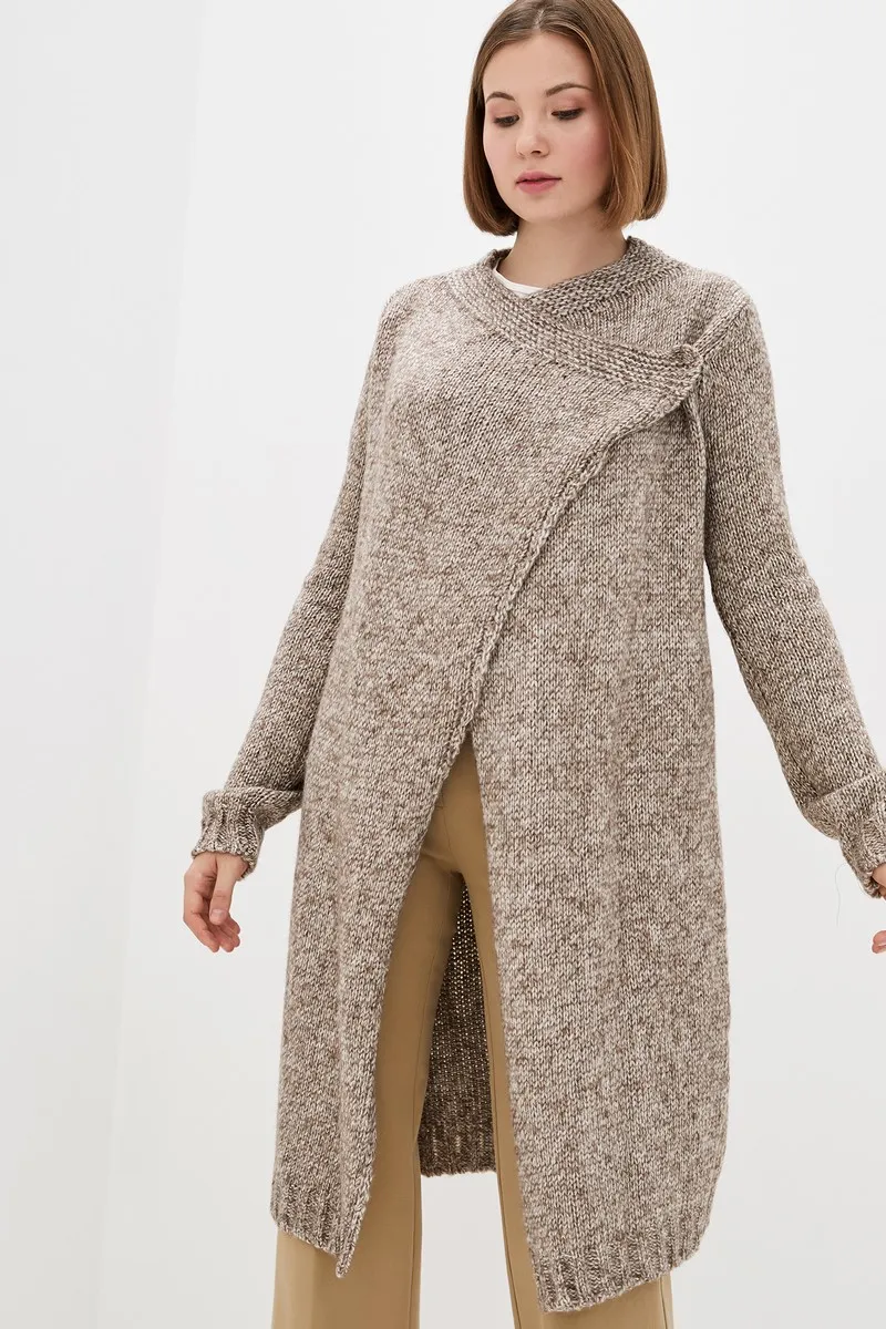 Кардиган SEWEL XW467 42-44 Бежевий меланж