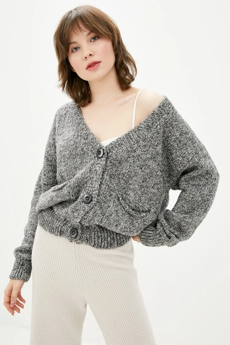 Кардиган SEWEL XW820 42-44 Світло-Сірий меланж
