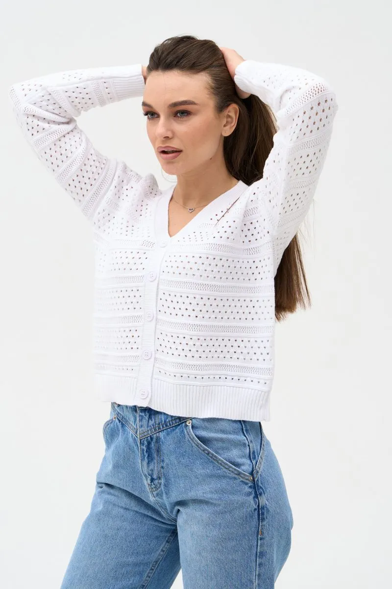 Кардиган SEWEL XS955 42-44 Яскраво-білий