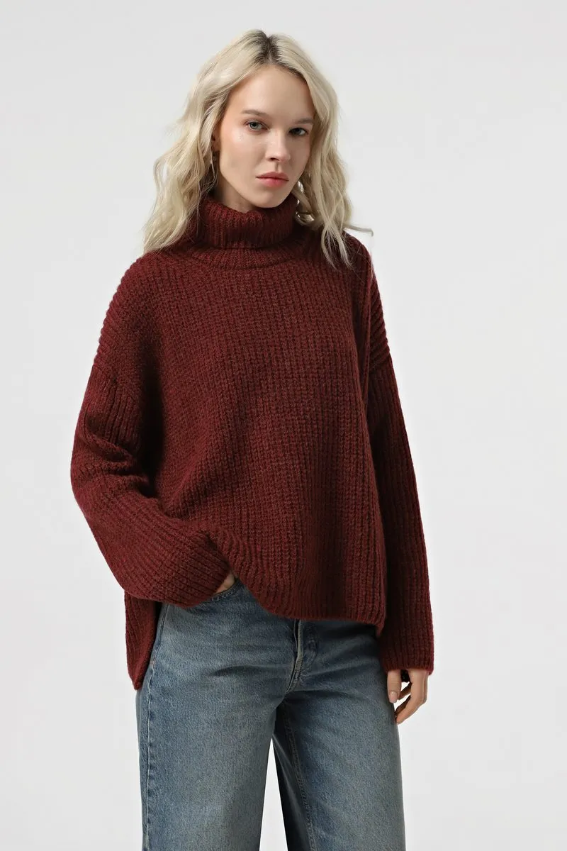 Светр SEWEL SW974 42-44 Бордо