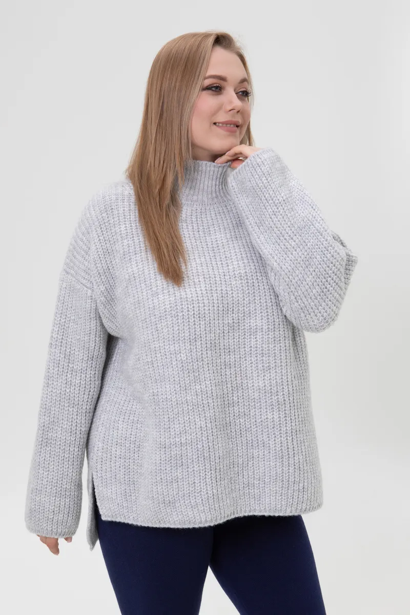 Светр SEWEL S1027 50-52 XL Світло-сірий