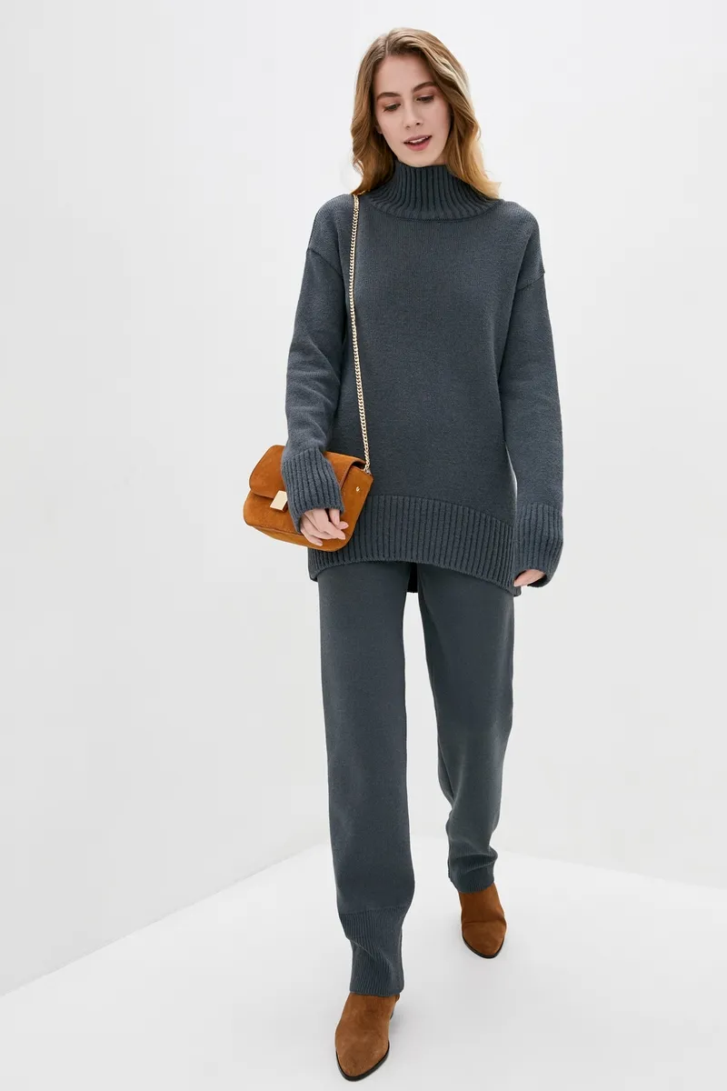 В'язаний костюм SEWEL SC867 42-44 Темно-сірий