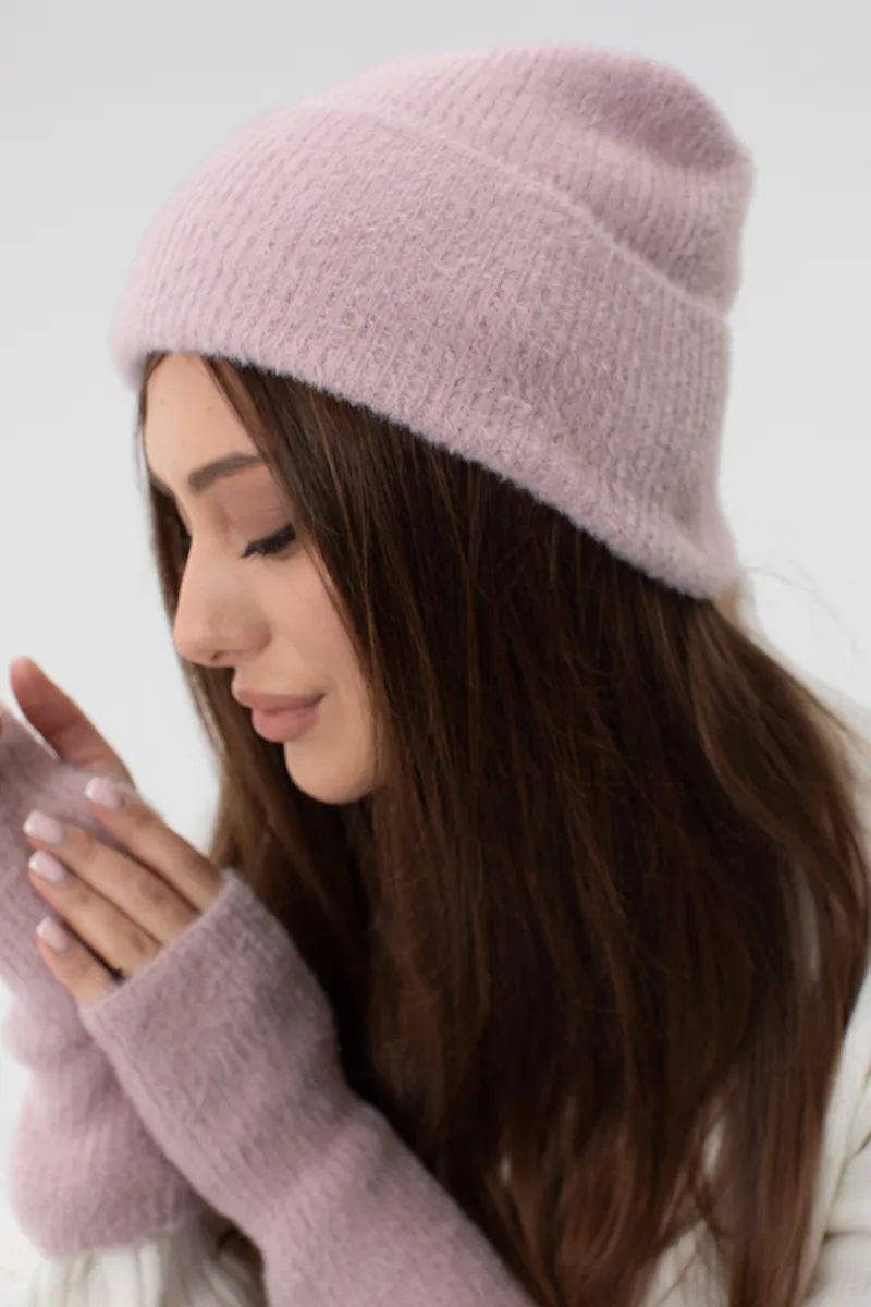 Комплект Шапка Мітенки SEWEL BA010 One Size Пудра