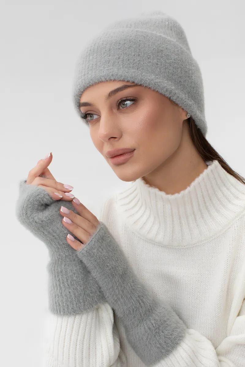 Комплект Шапка Мітенки SEWEL BA010 One Size Світло-сірий