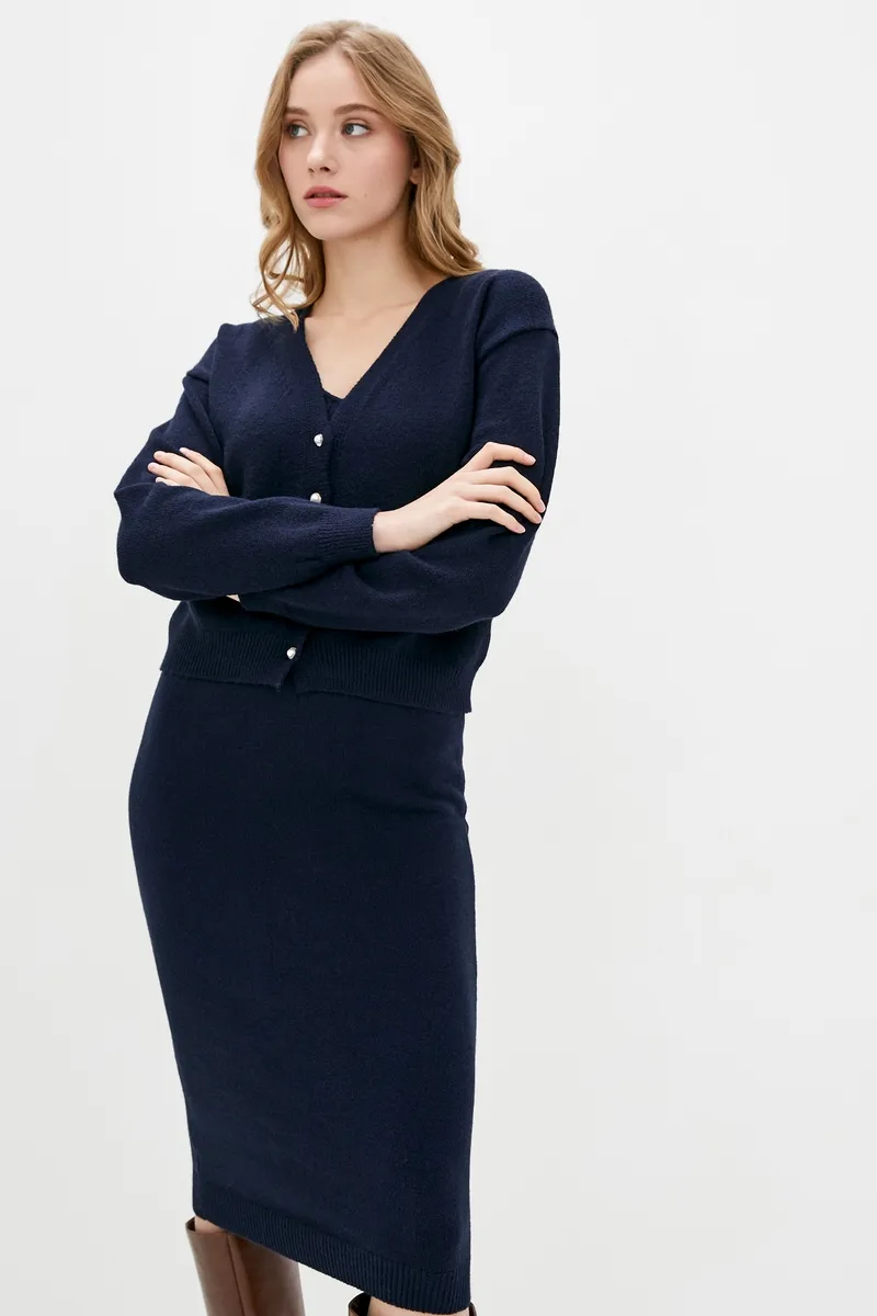 В'язаний костюм SEWEL SC861 42-44 Темно-синій