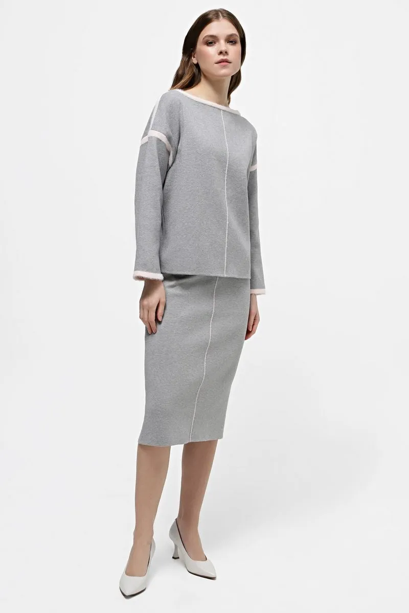 В'язаний костюм SEWEL SC941 42-44 Світло-сірий