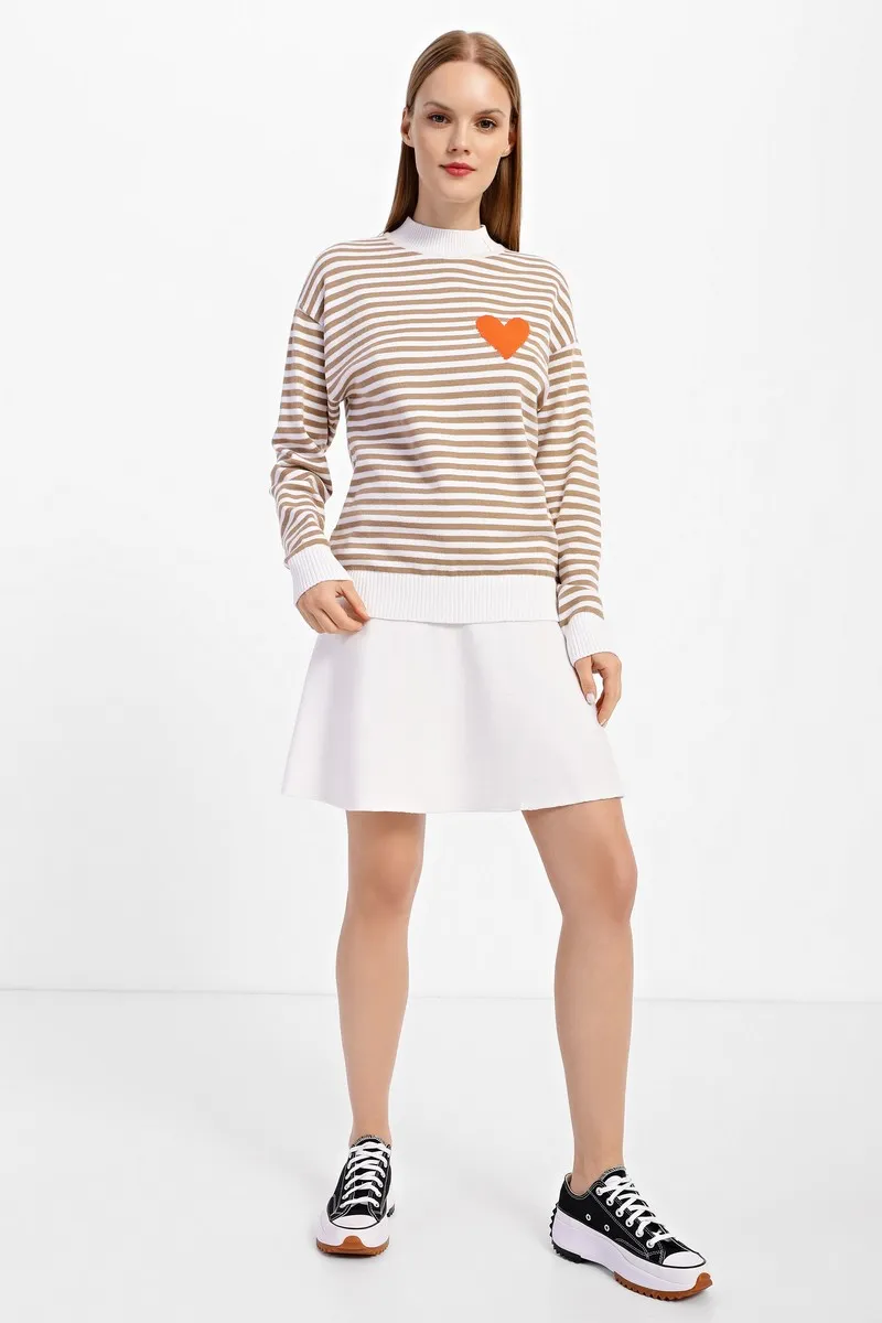 Джемпер SEWEL JW880 42-44 Білий з бежевим