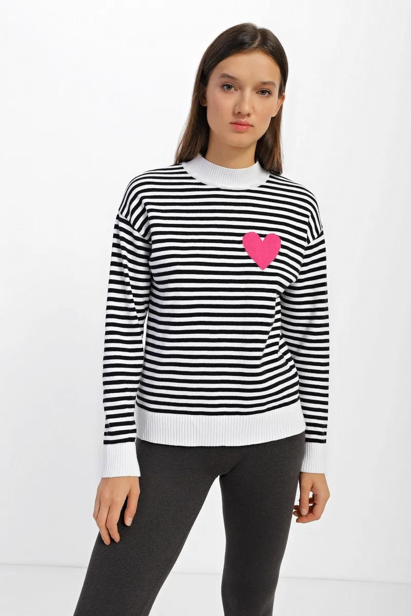 Джемпер SEWEL JW880 42-44 Білий з чорним