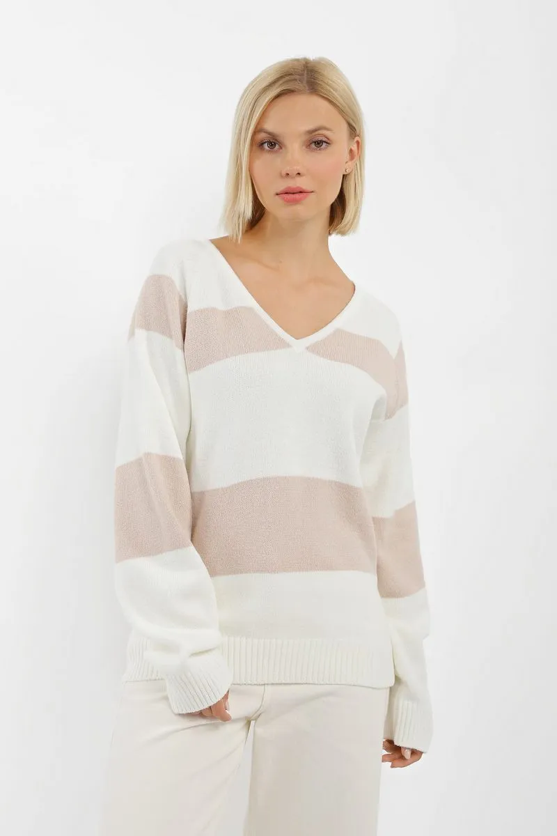 Джемпер SEWEL JW921 42-44 Білий з бежевим