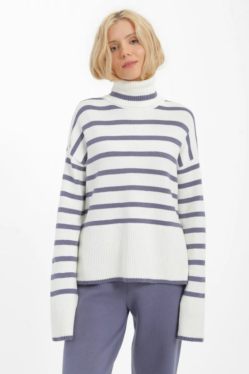 Светр SEWEL SW876 46-48 Білий з сірим